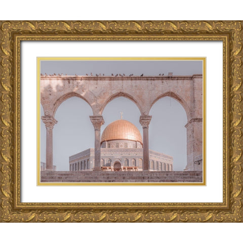Al-Aqsa Mosque-Jerusalem Gold Ornate Wood Framed Art Print with Double Matting by Frank, Assaf