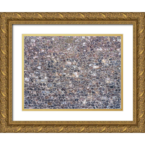 Stone Wall Gold Ornate Wood Framed Art Print with Double Matting by Frank, Assaf