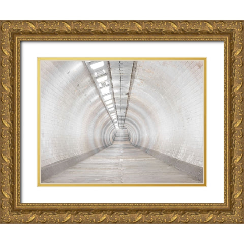 Walkway tunnel in London Gold Ornate Wood Framed Art Print with Double Matting by Frank, Assaf
