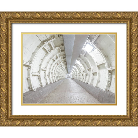 Walkway tunnel in London Gold Ornate Wood Framed Art Print with Double Matting by Frank, Assaf