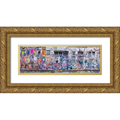 Graffiti-Lane-London Gold Ornate Wood Framed Art Print with Double Matting by Frank, Assaf