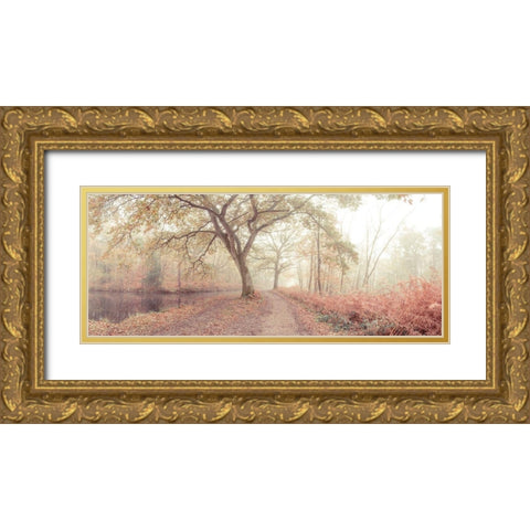 Misty forest Gold Ornate Wood Framed Art Print with Double Matting by Frank, Assaf
