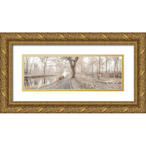 Misty forest Gold Ornate Wood Framed Art Print with Double Matting by Frank, Assaf
