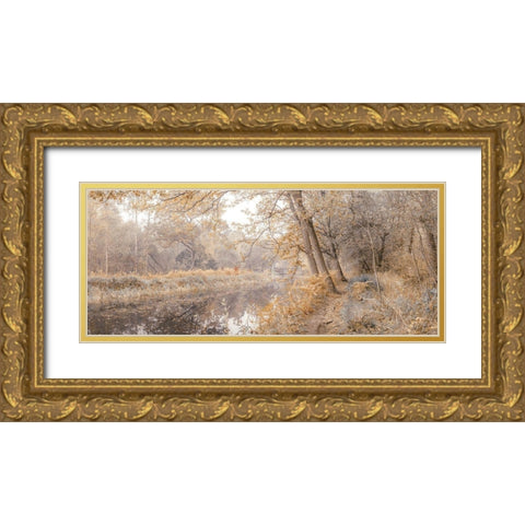 Canal through forest Gold Ornate Wood Framed Art Print with Double Matting by Frank, Assaf