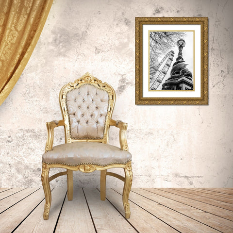 London eye and Street lamp Gold Ornate Wood Framed Art Print with Double Matting by Frank, Assaf