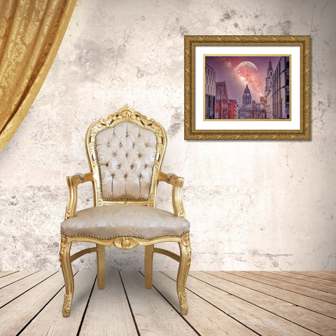 Starry night-Leeds Gold Ornate Wood Framed Art Print with Double Matting by Frank, Assaf