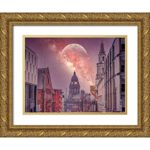 Starry night-Leeds Gold Ornate Wood Framed Art Print with Double Matting by Frank, Assaf