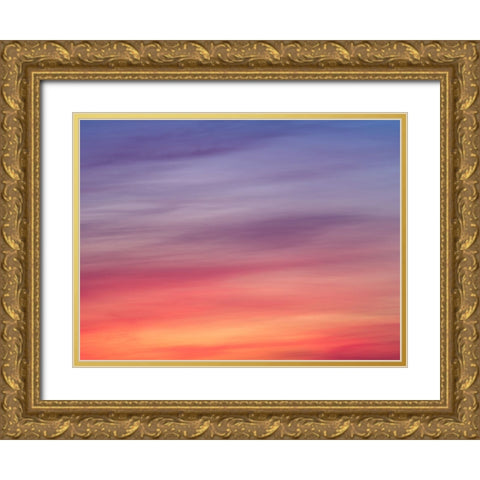 Colourful skies at sunset Gold Ornate Wood Framed Art Print with Double Matting by Frank, Assaf