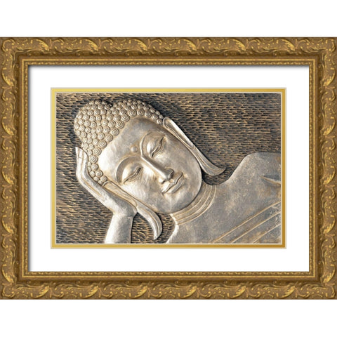 Sleeping Buddha Gold Ornate Wood Framed Art Print with Double Matting by Frank, Assaf
