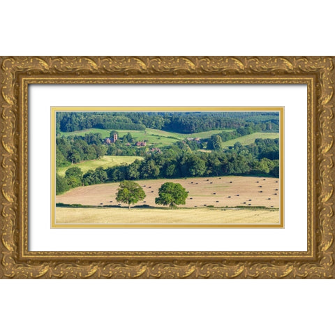 England hills Gold Ornate Wood Framed Art Print with Double Matting by Frank, Assaf