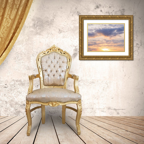 Beautiful sunset sky Gold Ornate Wood Framed Art Print with Double Matting by Frank, Assaf