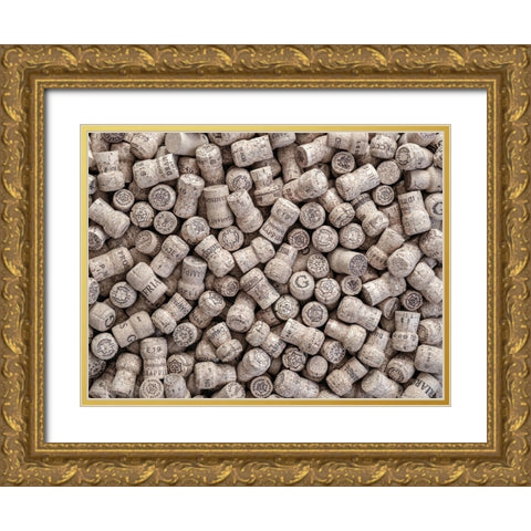 Champagne Corks Gold Ornate Wood Framed Art Print with Double Matting by Frank, Assaf