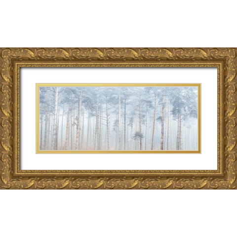 Misty Forest Gold Ornate Wood Framed Art Print with Double Matting by Frank, Assaf