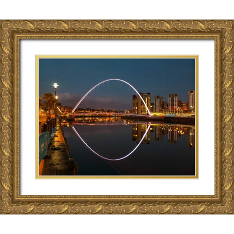 AF20120826 Newcastle 005C12 Gold Ornate Wood Framed Art Print with Double Matting by Frank, Assaf