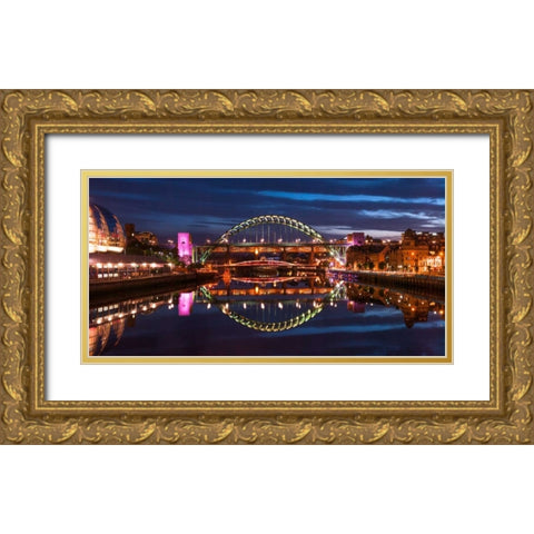 AF20120826 Newcastle 008-EditC01 Gold Ornate Wood Framed Art Print with Double Matting by Frank, Assaf