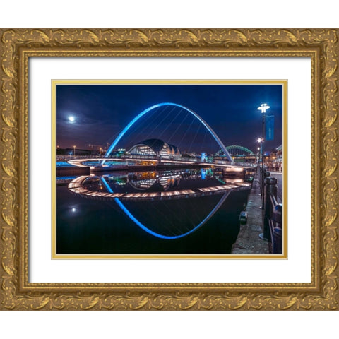 AF20120826 Newcastle 026-EditC01 Gold Ornate Wood Framed Art Print with Double Matting by Frank, Assaf
