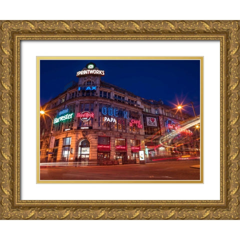 AF20120929 Manchester 106 Gold Ornate Wood Framed Art Print with Double Matting by Frank, Assaf