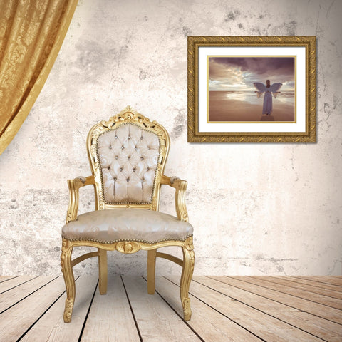 AF20121001 Sea 058P Gold Ornate Wood Framed Art Print with Double Matting by Frank, Assaf