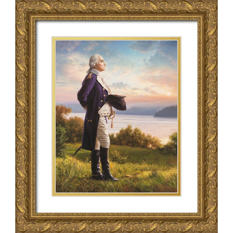 For Love Of Country Gold Ornate Wood Framed Art Print with Double Matting by Missman, Mark
