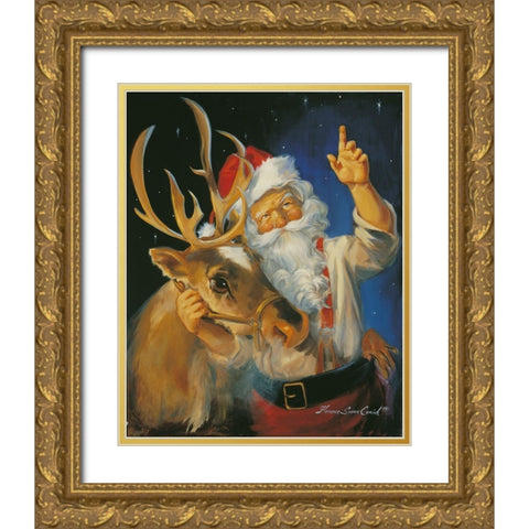 Flight Plan Gold Ornate Wood Framed Art Print with Double Matting by Comish, Susan