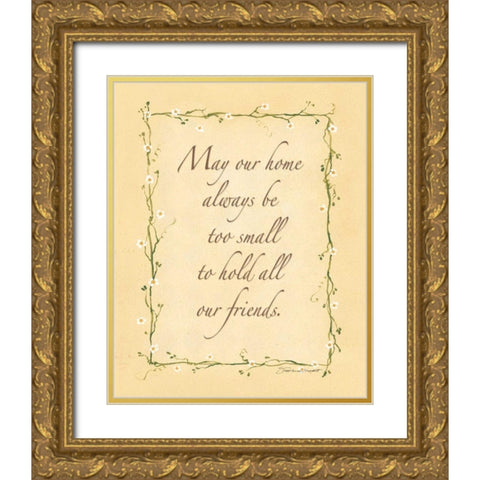 May Our Home Gold Ornate Wood Framed Art Print with Double Matting by Marrott, Stephanie