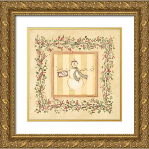 Come Sit a Spell Gold Ornate Wood Framed Art Print with Double Matting by Marrott, Stephanie