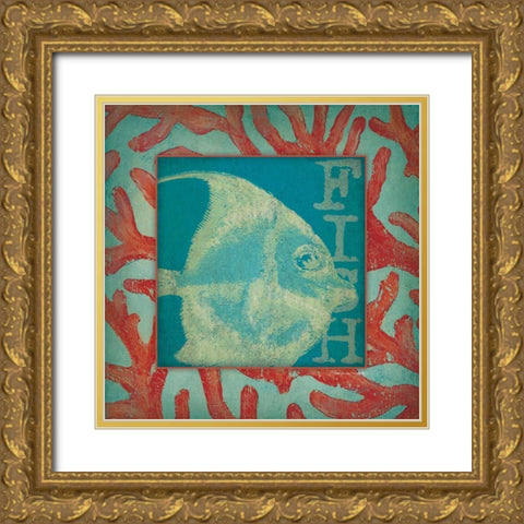 Fish Gold Ornate Wood Framed Art Print with Double Matting by Marrott, Stephanie