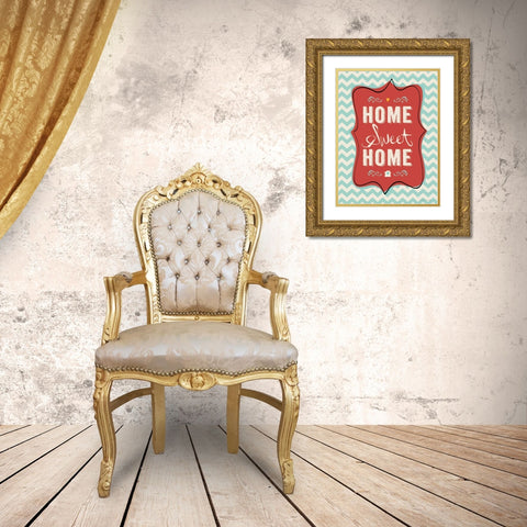 Home Sweet Home Gold Ornate Wood Framed Art Print with Double Matting by Marrott, Stephanie