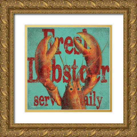 Lobster Dinner Gold Ornate Wood Framed Art Print with Double Matting by Marrott, Stephanie