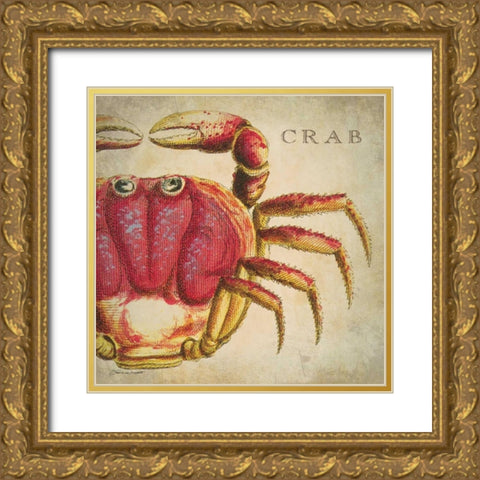 Red Crab Gold Ornate Wood Framed Art Print with Double Matting by Marrott, Stephanie