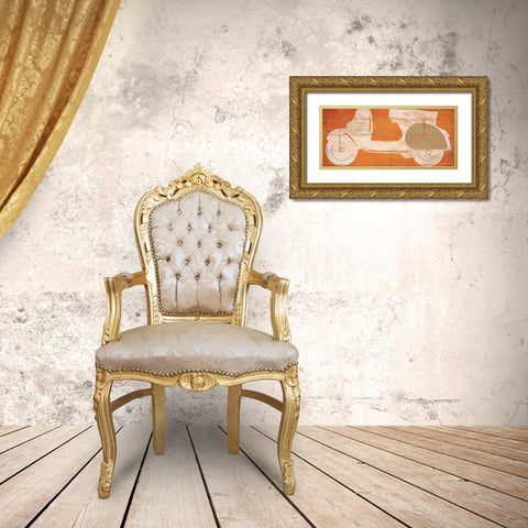 Scooter Gold Ornate Wood Framed Art Print with Double Matting by Marrott, Stephanie