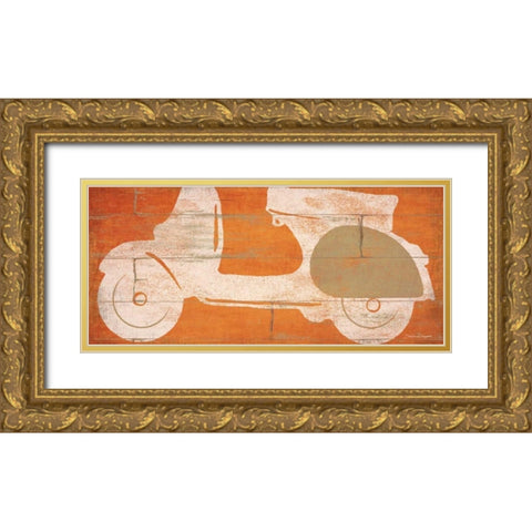 Scooter Gold Ornate Wood Framed Art Print with Double Matting by Marrott, Stephanie