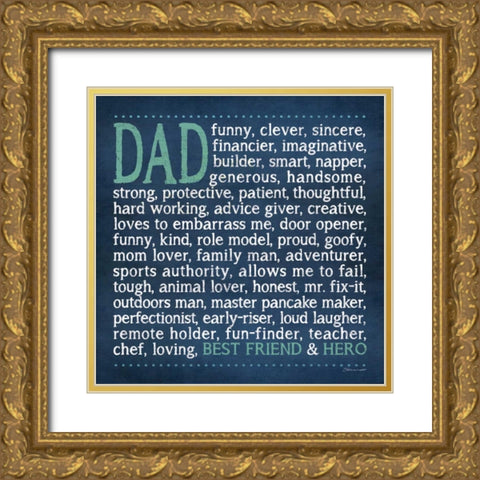 Dad Gold Ornate Wood Framed Art Print with Double Matting by Marrott, Stephanie