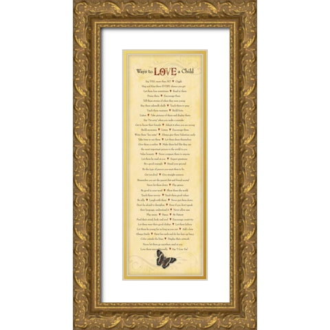 Love a Child Gold Ornate Wood Framed Art Print with Double Matting by Marrott, Stephanie