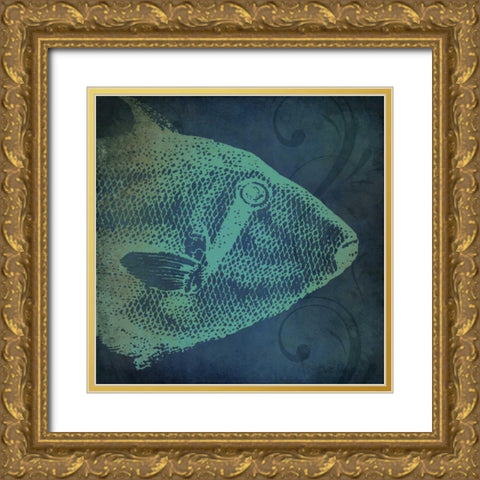 Fish I Gold Ornate Wood Framed Art Print with Double Matting by Marrott, Stephanie