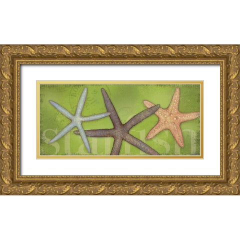 Star Fish Gold Ornate Wood Framed Art Print with Double Matting by Marrott, Stephanie
