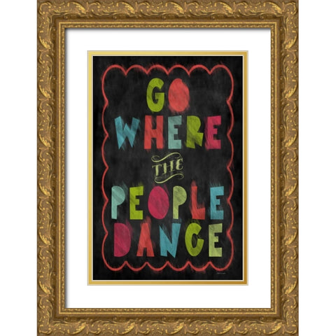 People Dance Gold Ornate Wood Framed Art Print with Double Matting by Marrott, Stephanie