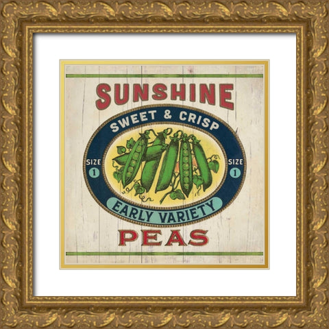 Peas Gold Ornate Wood Framed Art Print with Double Matting by Marrott, Stephanie