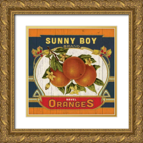 Orange Label Gold Ornate Wood Framed Art Print with Double Matting by Marrott, Stephanie
