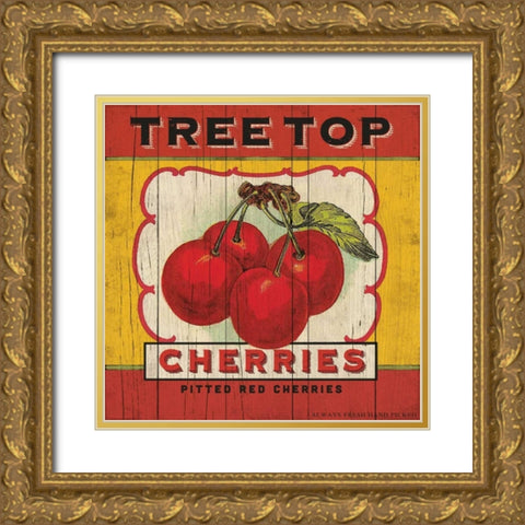 Cherry Label Gold Ornate Wood Framed Art Print with Double Matting by Marrott, Stephanie