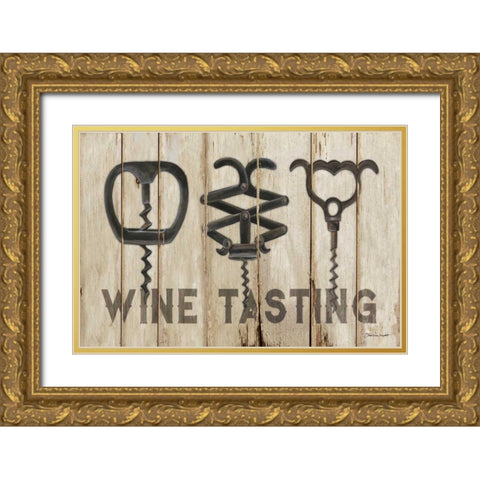 Wine Tasting Gold Ornate Wood Framed Art Print with Double Matting by Marrott, Stephanie