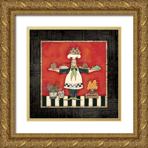 Overachiever Chef Gold Ornate Wood Framed Art Print with Double Matting by Marrott, Stephanie