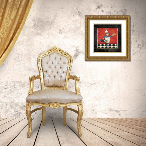 Roller Pizza Chef Gold Ornate Wood Framed Art Print with Double Matting by Marrott, Stephanie