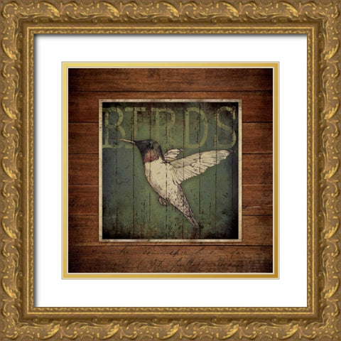 Humming Gold Ornate Wood Framed Art Print with Double Matting by Marrott, Stephanie