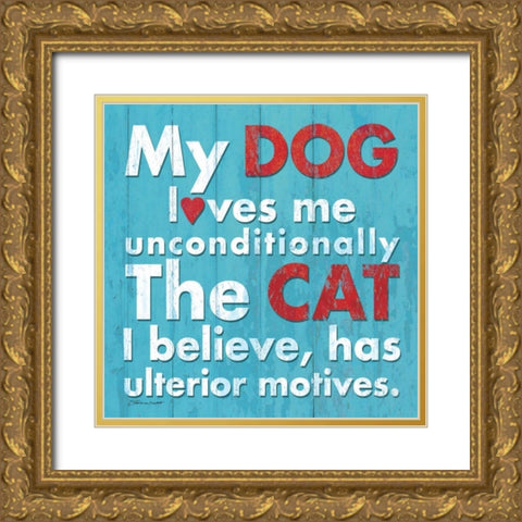 Dog Love Gold Ornate Wood Framed Art Print with Double Matting by Marrott, Stephanie