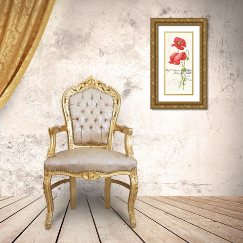 Poppy I Gold Ornate Wood Framed Art Print with Double Matting by Marrott, Stephanie