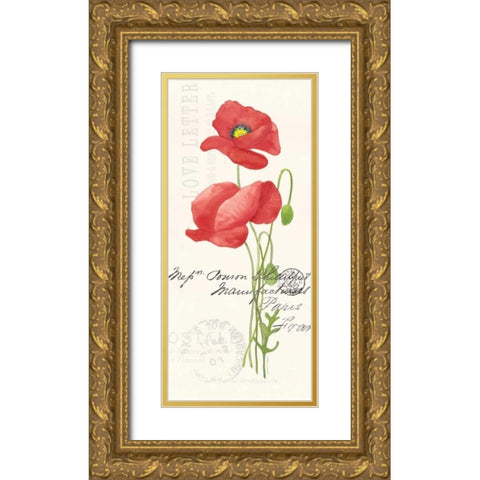 Poppy I Gold Ornate Wood Framed Art Print with Double Matting by Marrott, Stephanie