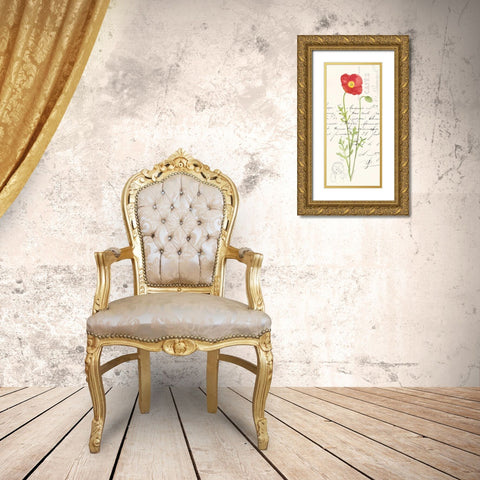 Poppy II Gold Ornate Wood Framed Art Print with Double Matting by Marrott, Stephanie