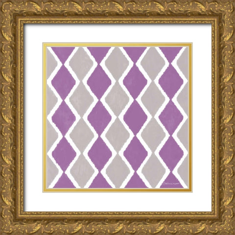 Zig Zag Orchid Gold Ornate Wood Framed Art Print with Double Matting by Marrott, Stephanie