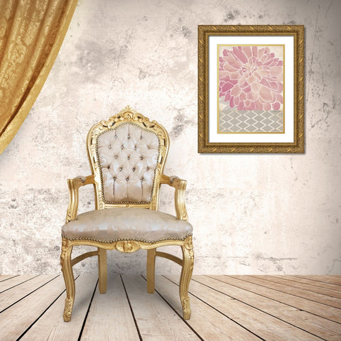 Dahlia Pink II Gold Ornate Wood Framed Art Print with Double Matting by Marrott, Stephanie